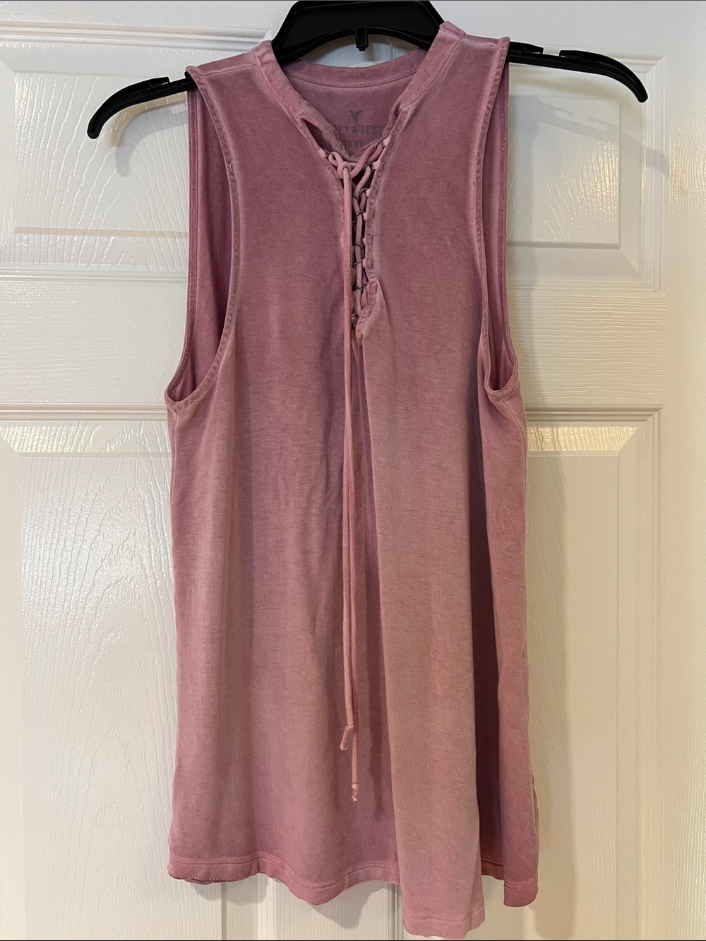 American Eagle Outfitters Rose Pink Lace-Up Tank